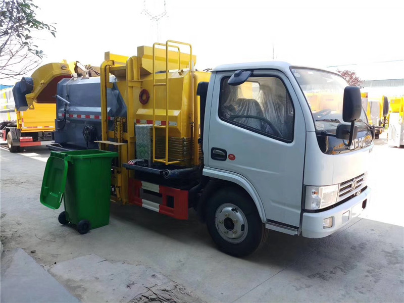 國六東風多利卡垃圾車液壓系統(tǒng)控制提升機上升+下降+自卸作業(yè)